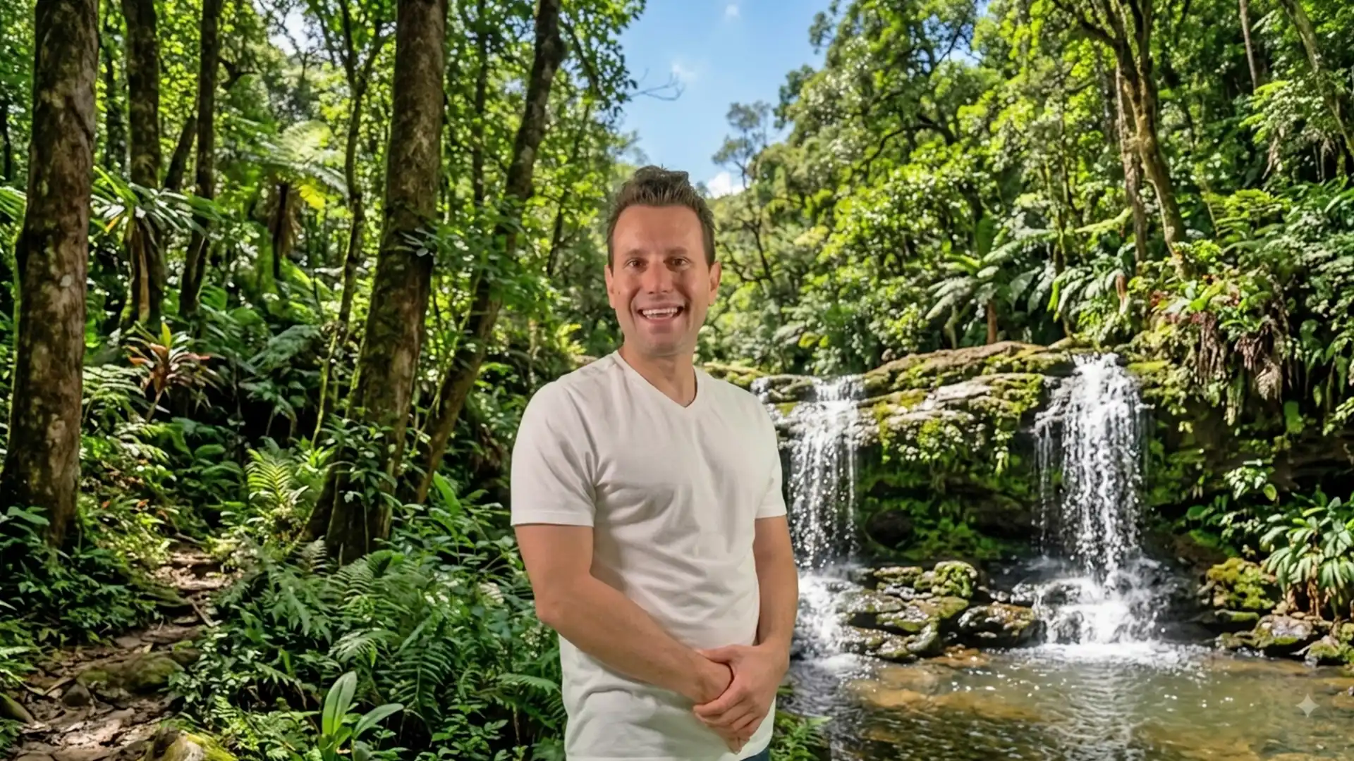 Aarón Sepcan, fundador de Holiztik, rodeado de naturaleza