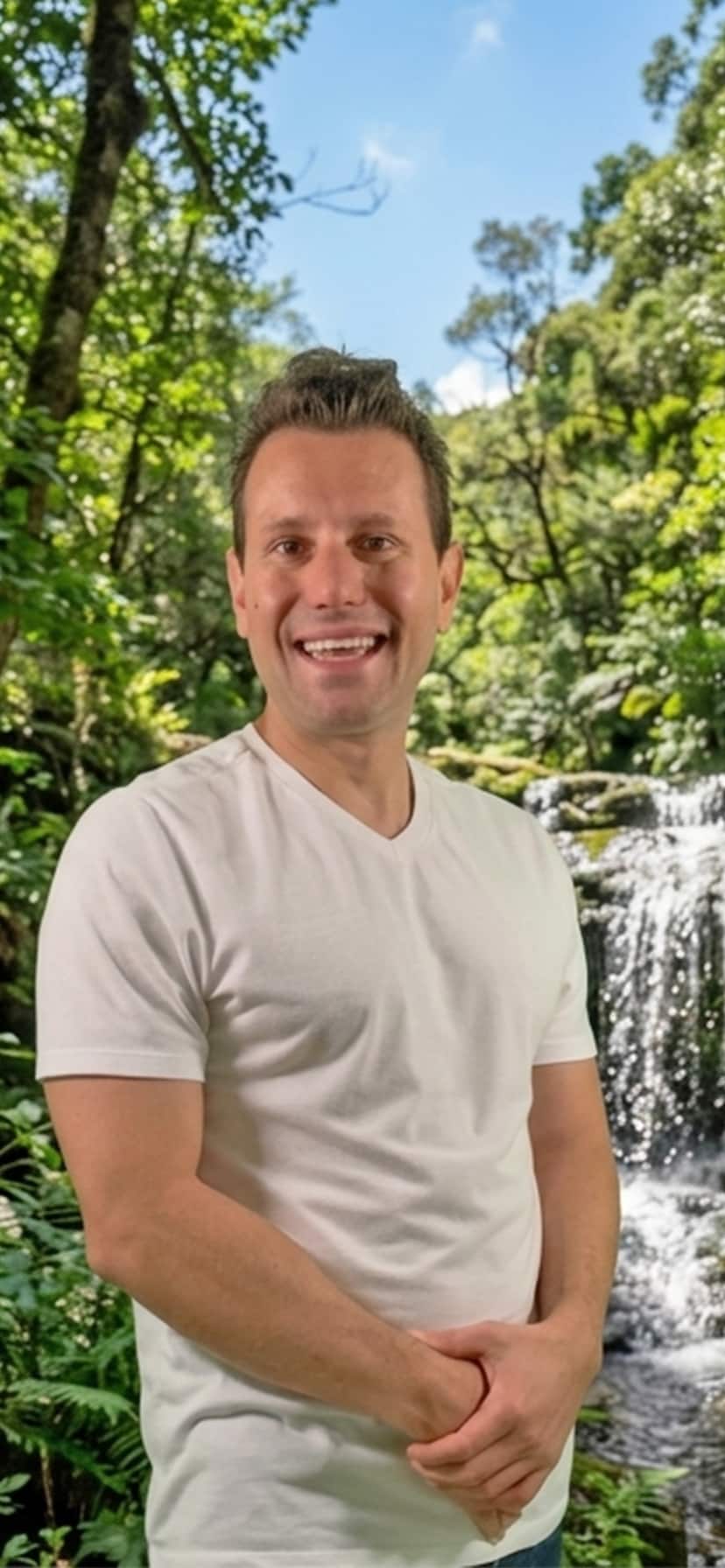 Aarón Sepcan, fundador de Holiztik, rodeado de naturaleza